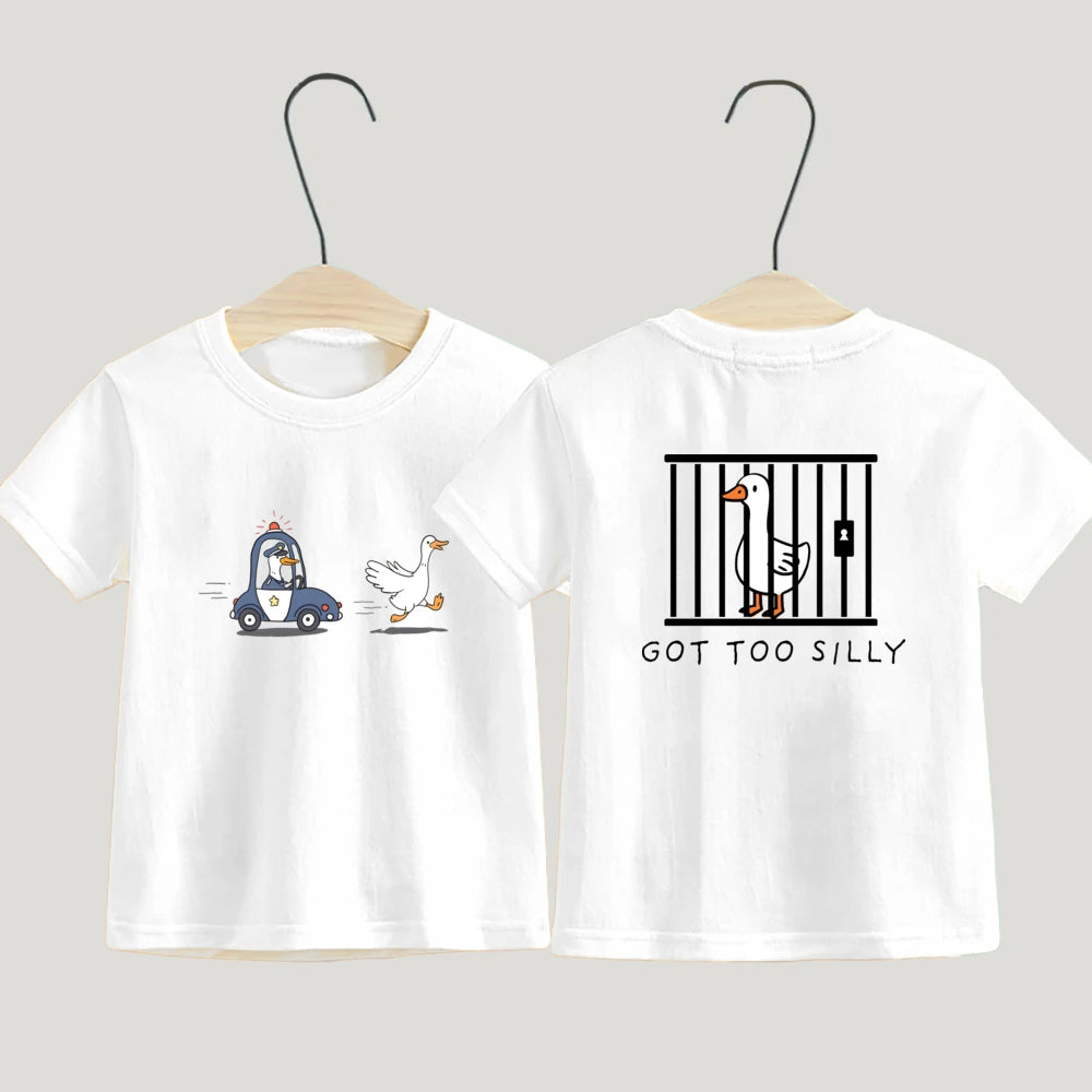 Got Too Silly Toddler Shirt Funny Silly Goose Boys Girls Short Sleeve Tee Funny Farm Animal Kids Shirt Baby Funny Shirts