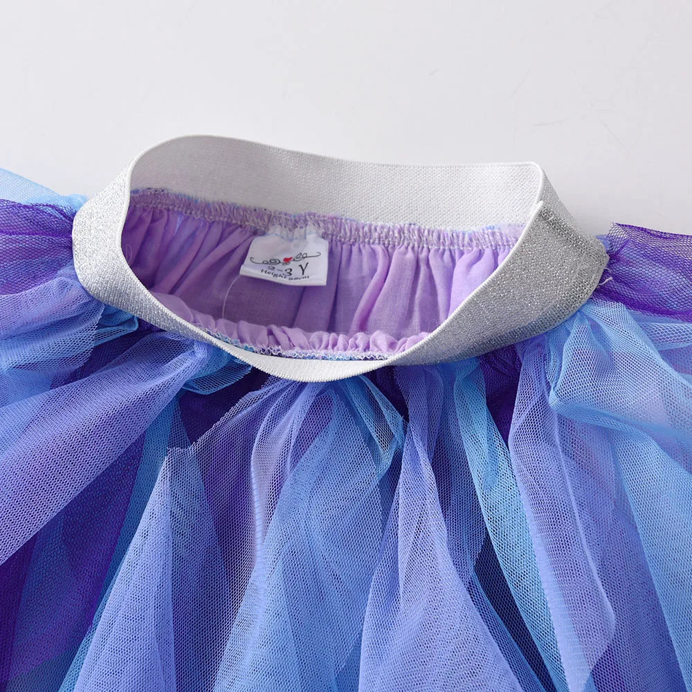 Girls Tutu Sequins Skirts Kids Clothes Bow Layered Skirts Princess Pleated Skirt Kids Mesh Skirt Girls Children Party Clothes