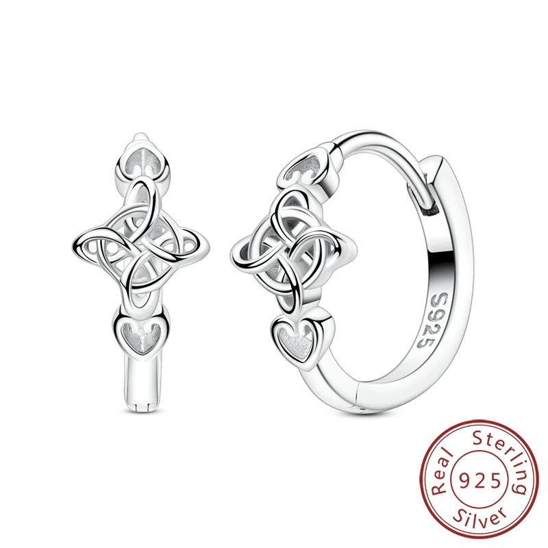 925 Sterling Silver Original Celtic Knots Charms Bead Earrings Ring Bracelet Necklace Series Jewelry Set For Women Men DIY Gift