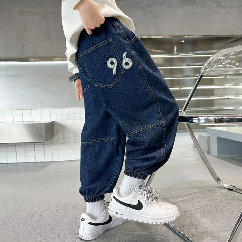 Boys Jeans Spring Autumn 2025 New Style Casual Pants Trendy Stretch Fabric Comfort Fit Toddler Boys