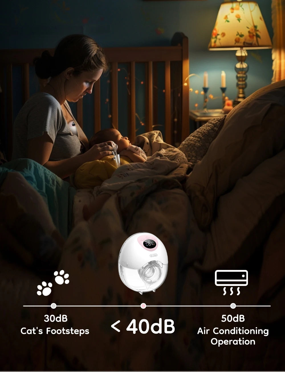 2PCS Wearable Electric Breast Pump 4Modes 36Suction Levels Breast Pump Milk Collector Gift Travel bag 19/24mm Flange