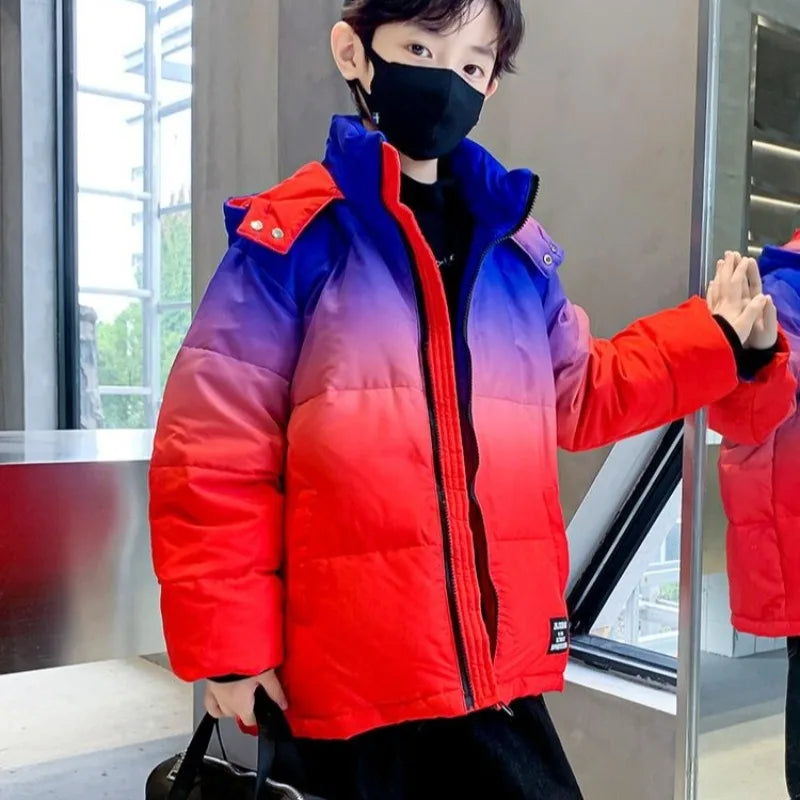 Boys Winter Stylish Cotton-Padded Down Coat 2025 New Big & Medium Size