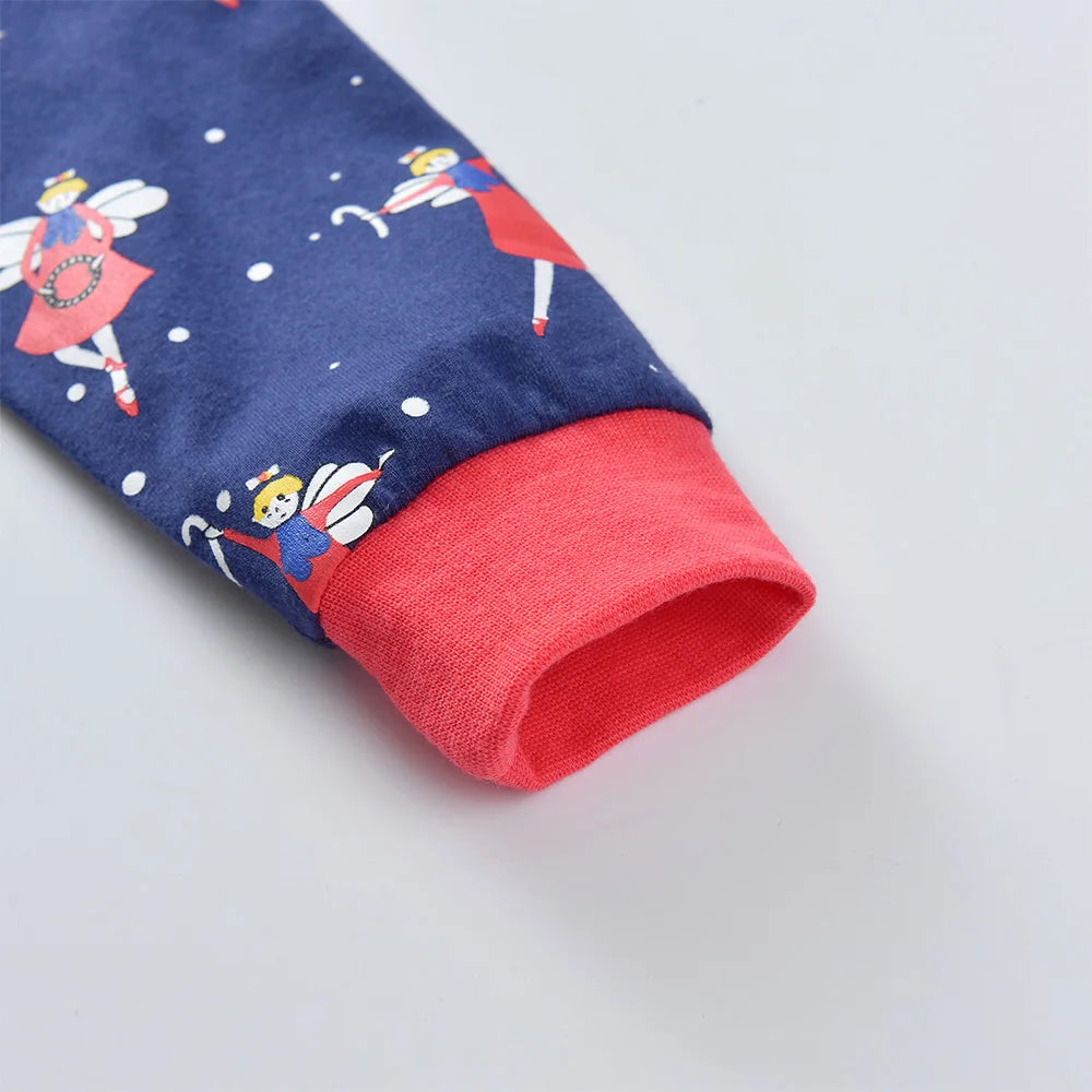 VIKITA Girls Cartoon Pajamas Sets Girl Long Sleeve Spring Autumn Pijamas Kids Cotton Casual Tops Pants 2 Pcs Pyjamas Sleepwear