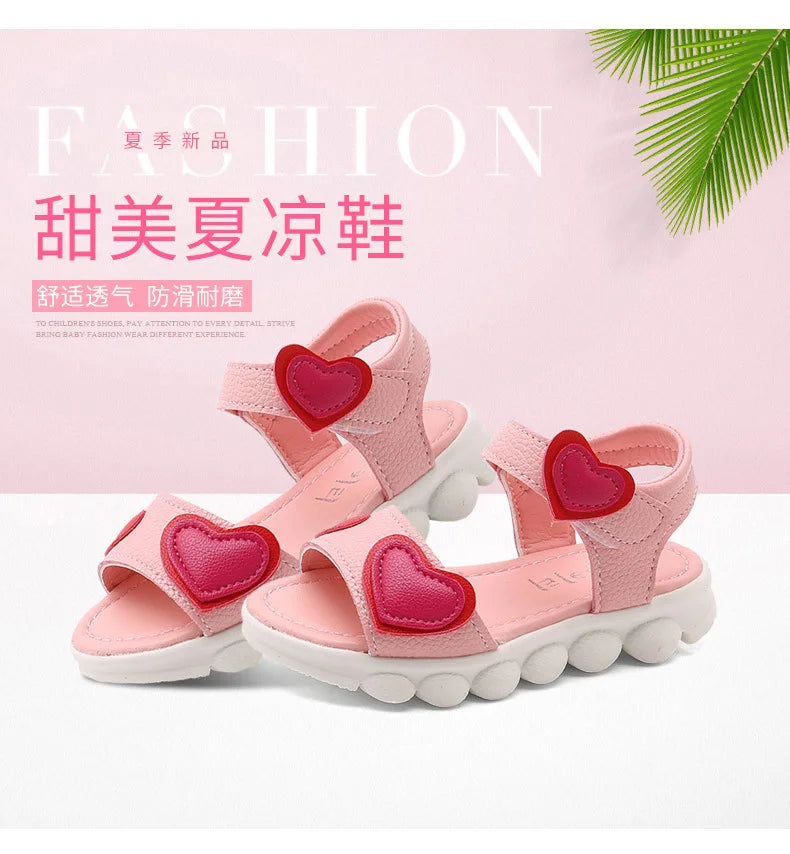 Sandalias New Children Sandals for Girls Korean Fashion Open Toe Anti Slip Beach Sandals Casual Comfortable Soft Sole Kids Shoes