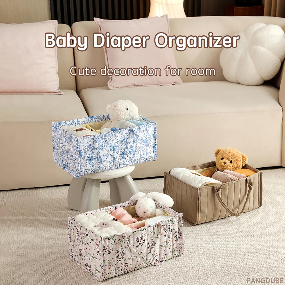 PANGDUBE Baby Diaper Organizer Bag Folding Portable Diaper Stackers & Caddies High Capacity Storage Bag for Baby Things