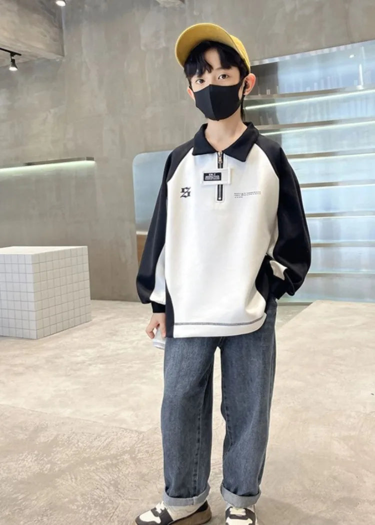 2025 New Arrival Boys' Base Layer Long Sleeve Top Spring Autumn Big & Mid Size Kids Stylish Cool Trendy Top
