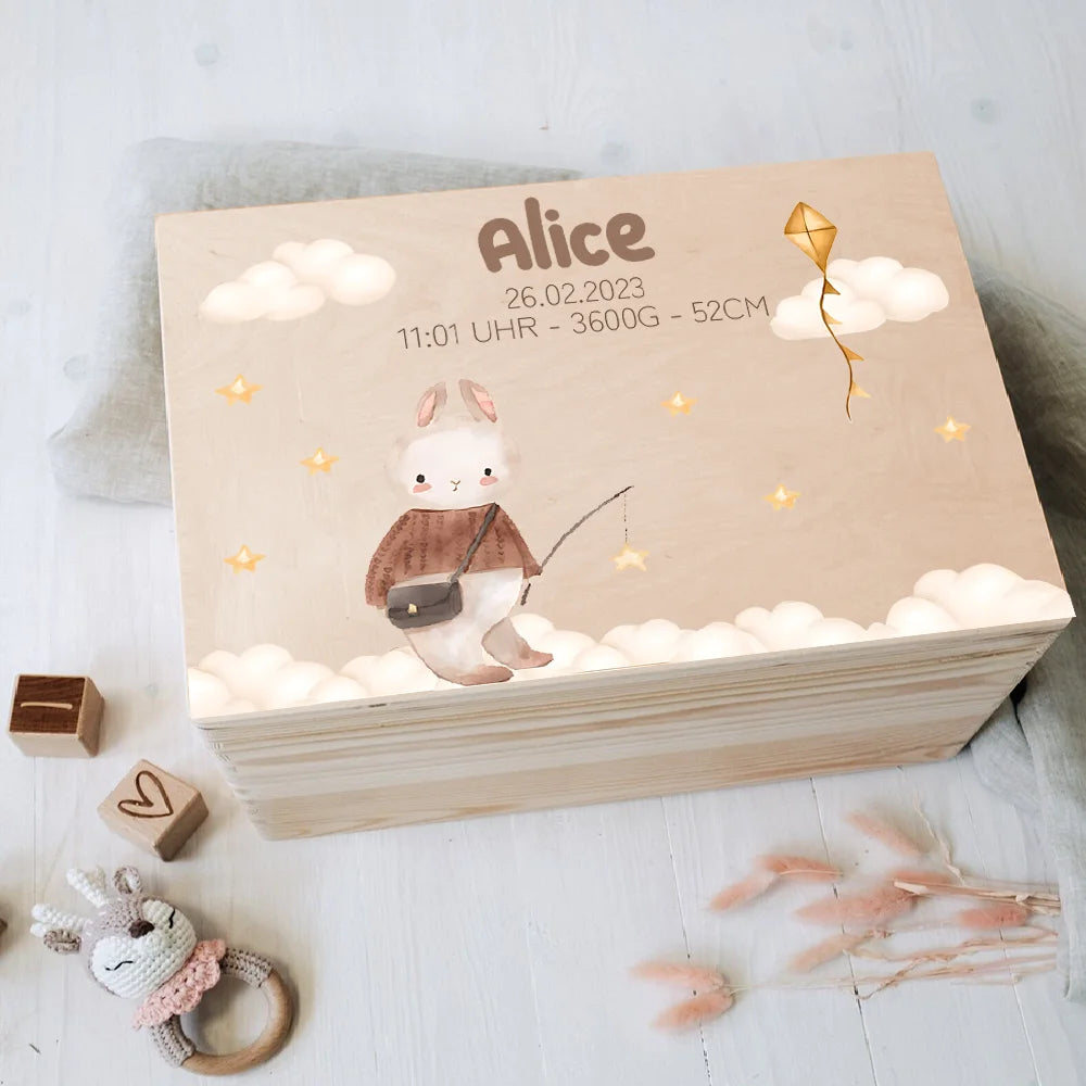 Personalised Wooden Keepsake Box Christening Gift for Boys and Girls Baby's First Keepsake Box Newborn Baby Gifts
