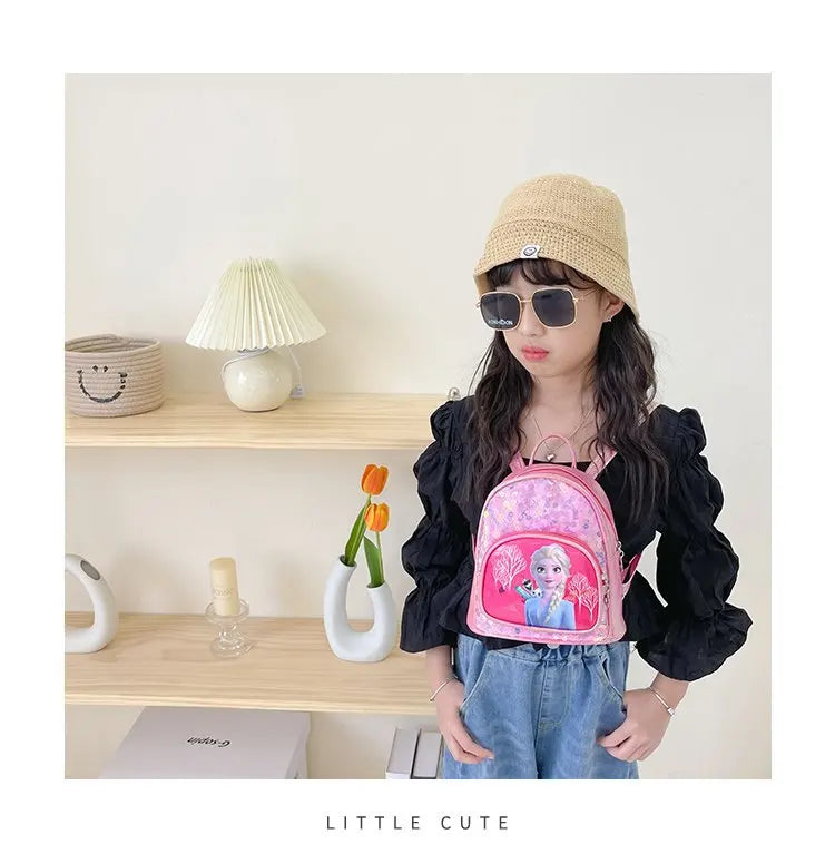 Disney Frozen Girls Backpack Elsa Princess New Girls Backpack Cartoon Cute Sequins Fashion Trend Kindergarten School Bag