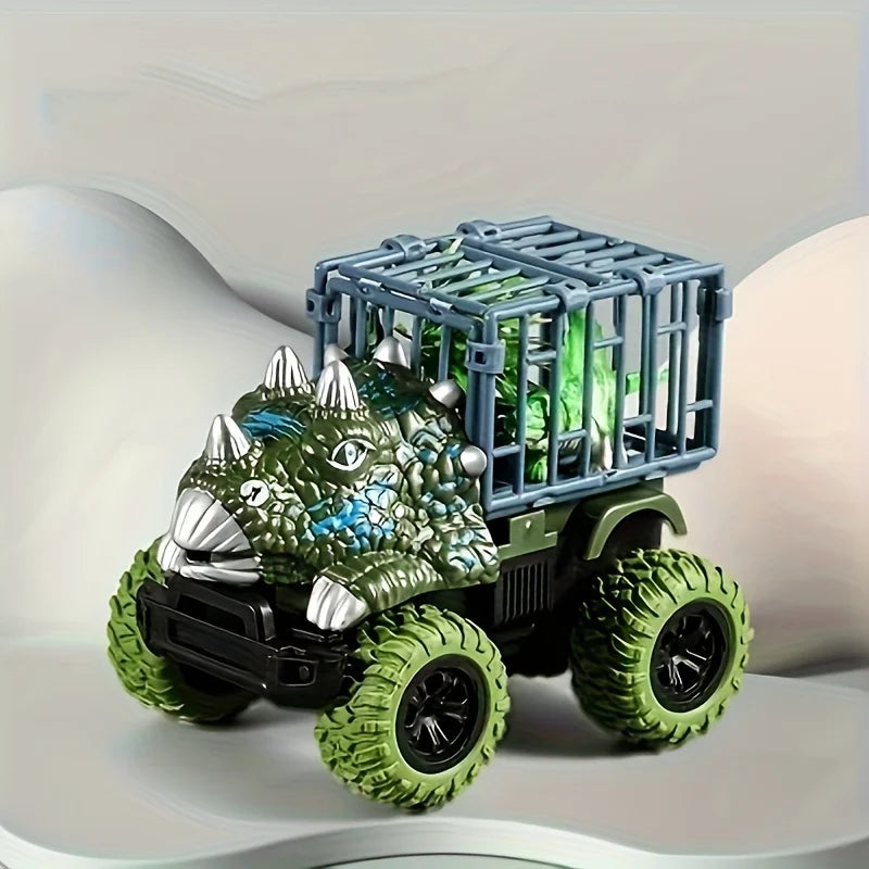 Pull Back Dinosaur Truck Toys Car Transport Truck Toys with Dino Figures for Boys Toddlers T-Rex Dinosaur Games Monster Truck