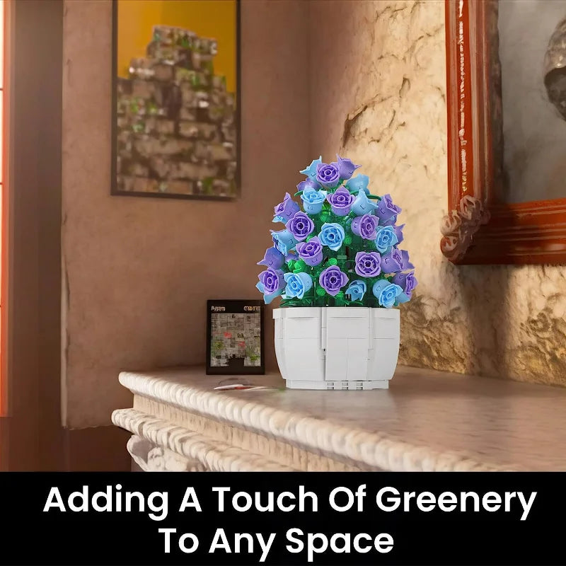 Bonsai Tree Building Blocks Set - Featuring Cherry Blossom Flowers, DIY Plant Model Toy Creative Gift for Home Décor