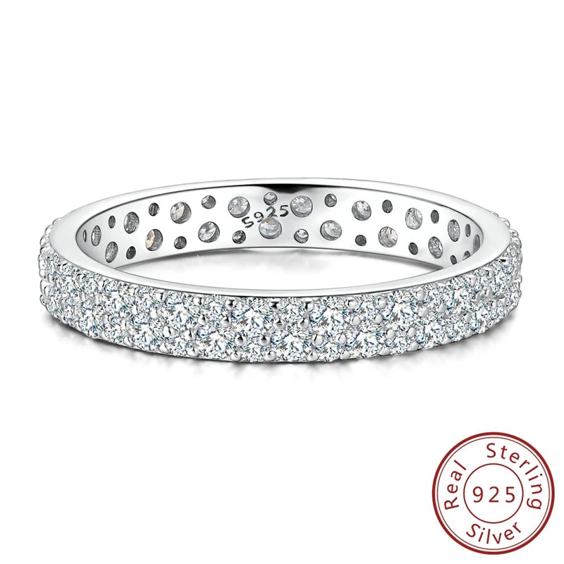 100% 925 Sterling Silver Classic Round Cut Moissanite Stud Earrings Ring Set Platinum Lab Diamond For Women Wedding Jewelry Gift