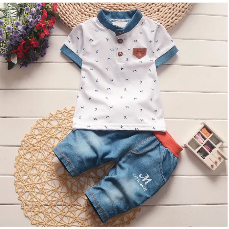 New Summer Baby Clothes Suit Children Boys Fashion T-Shirt Shorts 2Pcs/Set Infant Outfits Toddler Casual Costume Kids Tracksuits