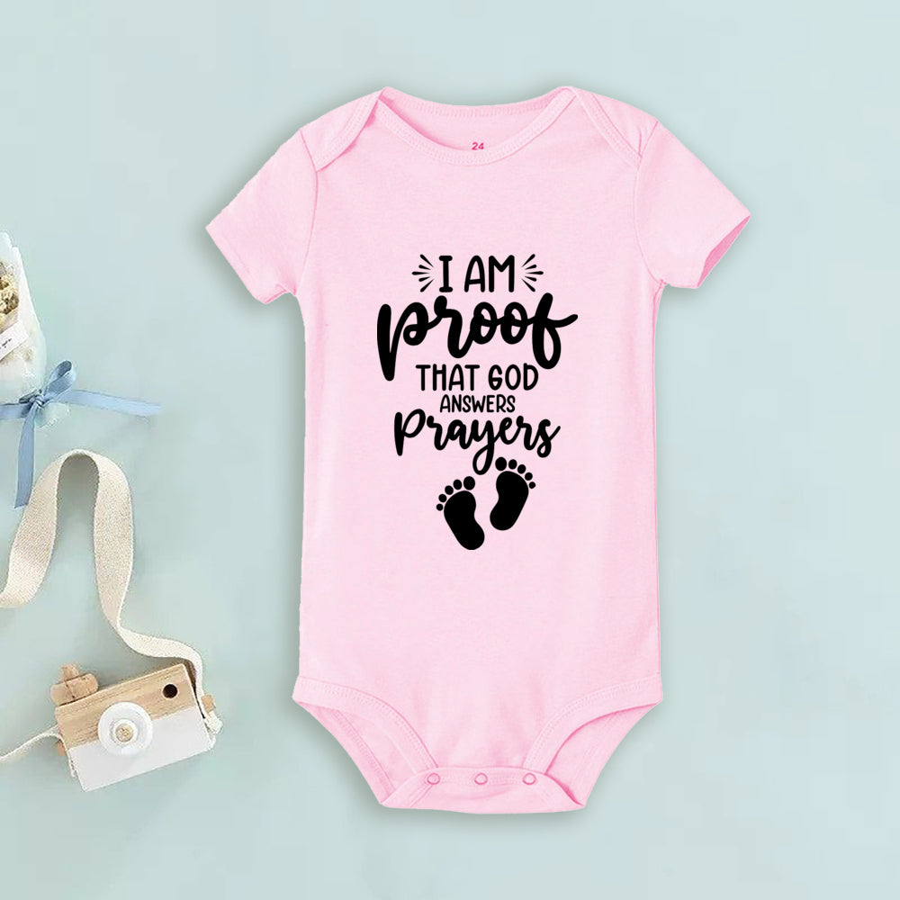 Proof That God Answers Prayers Baby Bodysuit Little Answered Prayer Romper Baby Announcement Bodysuits Newbron Shower Gift