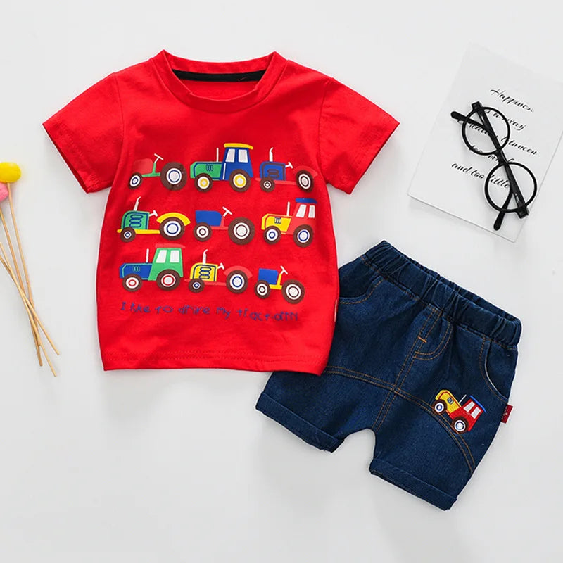 New Summer Baby Girls Clothes Suit Children Boys Casual T-Shirt Shorts 2Pcs/Sets Infant Outfits Toddler Costume Kids Tracksuits