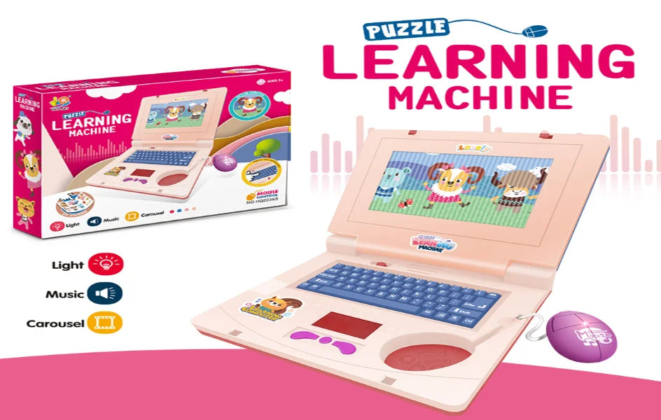 English Learning Small Laptop Toy for Kids. Boys and Girls Computer for Aphabet ABC.Numbers.Words.Spelling.Maths.Music