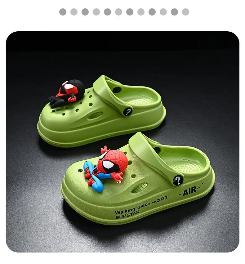 Disney Spider Man Children's Cave Shoes Boys' Anti Slip Soft Sole Kid's Beach Sandals For Home And Outdoor Shoes Size 24-45