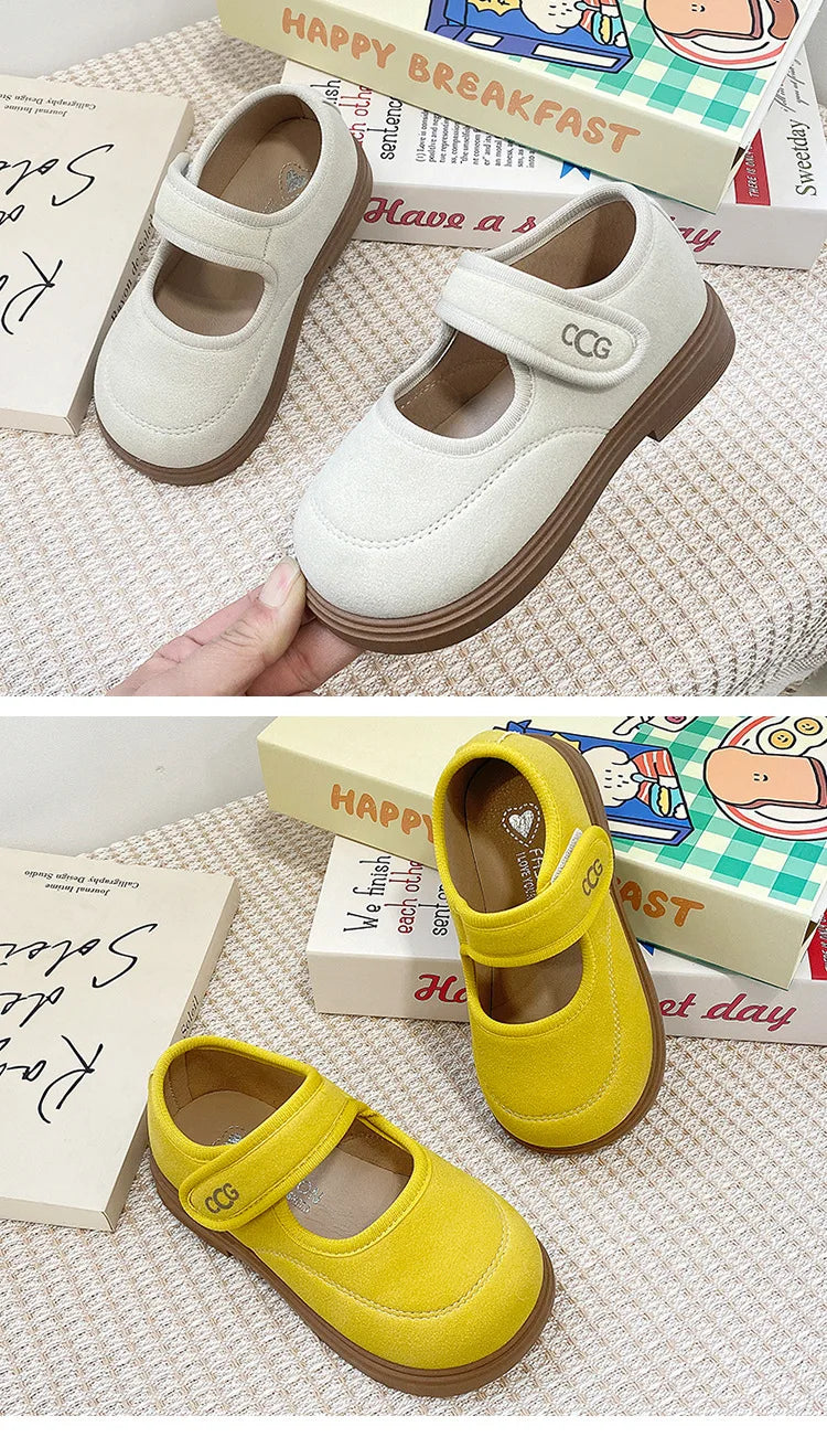 Girls' Leather Shoes 2025 Spring Autumn New Fashion Breathable Princess Shoes Lightweight Comfortable Luxury Child Casual Flats