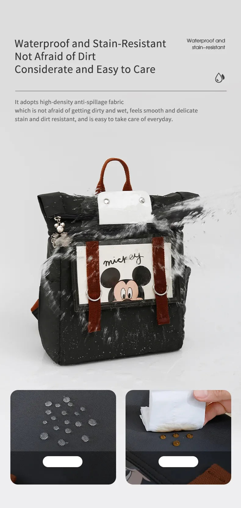 Disney Mickey New Diaper Bag Backpack Cartoon DIY Baby Diaper Bag Backpack High Quality High Capacity Baby Bag Multi Functional