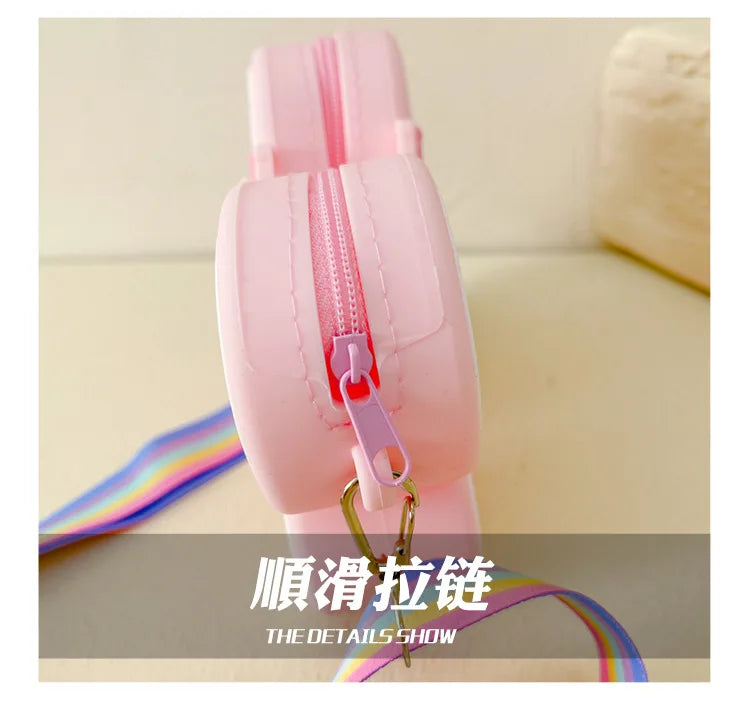 Lovely Bow Children's Silicone Shoulder Bags Cute Butterfly Shape Baby Girls Crossbody Bag Candy Color Kids Small Coin Purse