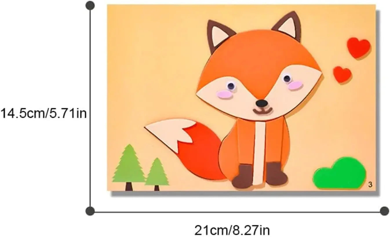 Cartoon EVA Sticker Toys DIY Kids Animal Handmade Stickers 3D Puzzle Game Cartoon Painting Stickers Learning Toys for Kids