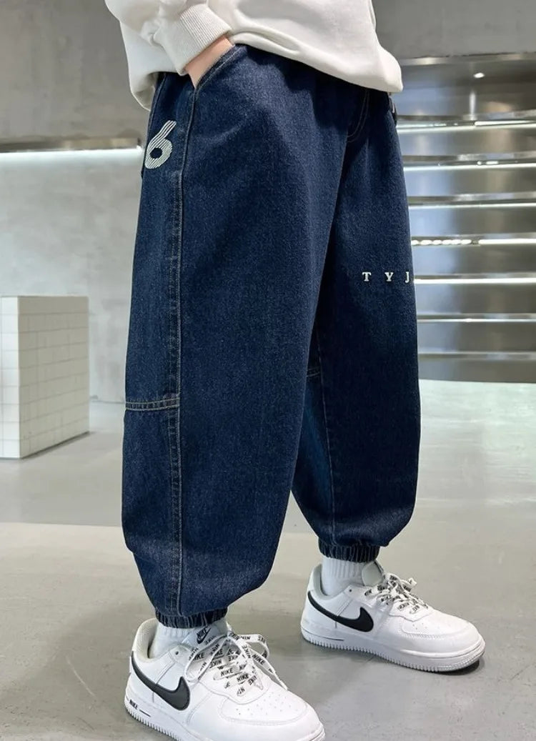 Boys Jeans Spring Autumn 2025 New Style Casual Pants Trendy Stretch Fabric Comfort Fit Toddler Boys