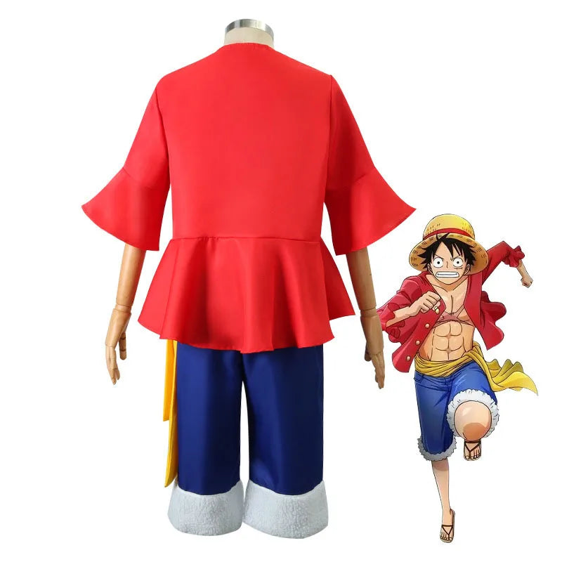 5 Styles Anime Monkey D Luffy Cosplay Costume Egghead Costume for Adult Coat Hat Fancy Uniform Halloween Christmas Suit