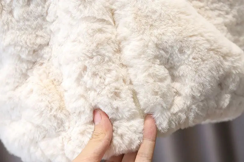 Winter Baby Girls Boys Cartoon Bear Warm Jacket Hooded Outerwear Children Thick Fleece Coat Cashmere Padded Jackets for Kids