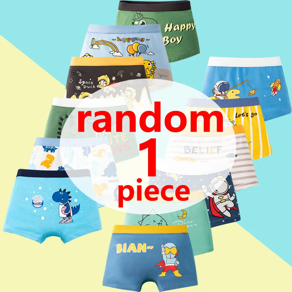 1/4/8/12 Pcs/pack Boys Boxer Briefs Kids Cotton Underwear Baby Boy Underpants Teenager Cartoon Print Soft Children Panties 4-12Y