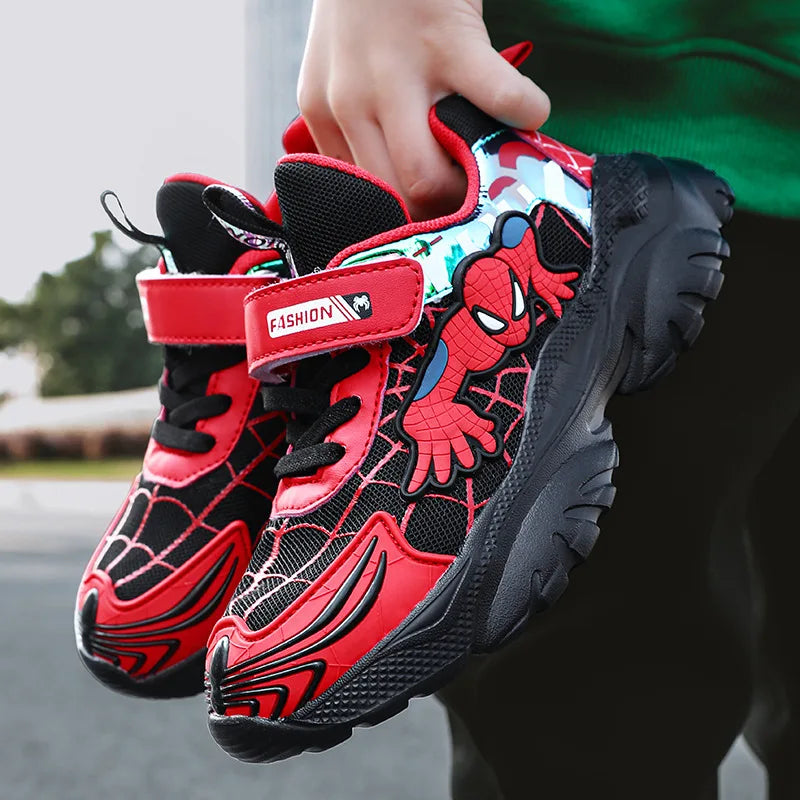 Disney Kids Sneakers Boys Tennis Shoes Comfortable Mesh Shoes Lightweight Outdoor Children's Sports Walking Black Blue Shoes