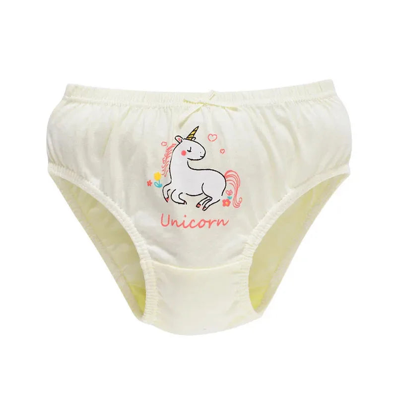 5Pcs / Set Girls Underwear Cotton Cute Unicorn Pattern Little Girls Panties Breathable Comfort Kids Hipster Briefs