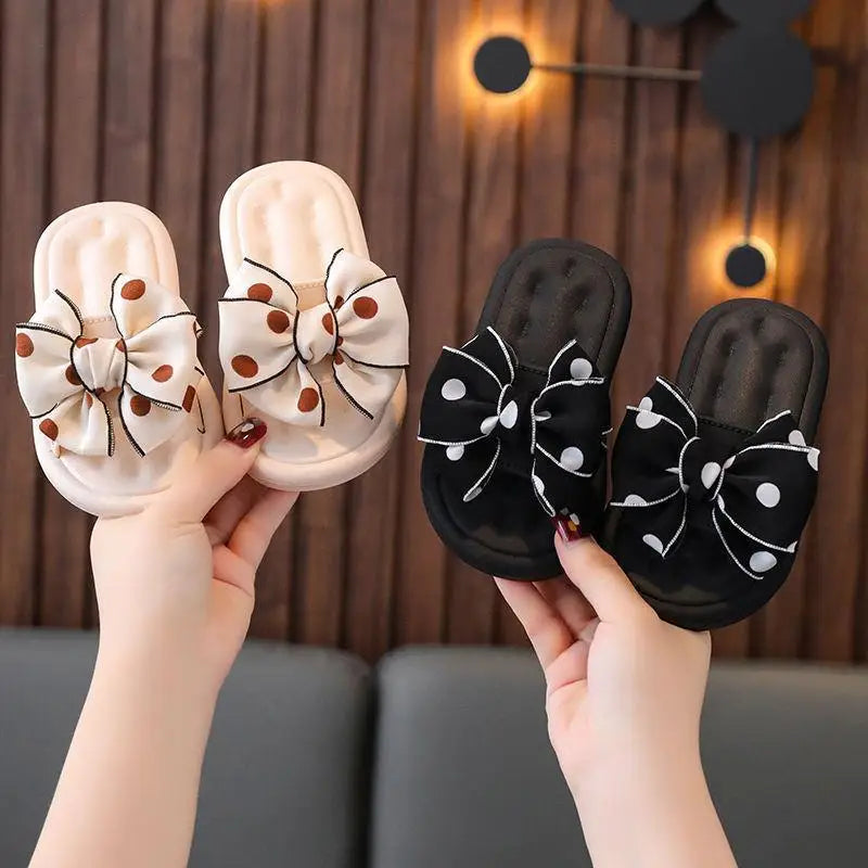 Summer Children's Slippers Girls Princess Non-slip Soft Sole Slippers Toddler Girl Shoes Bow Tie Slippers Flip Flops Outdoor