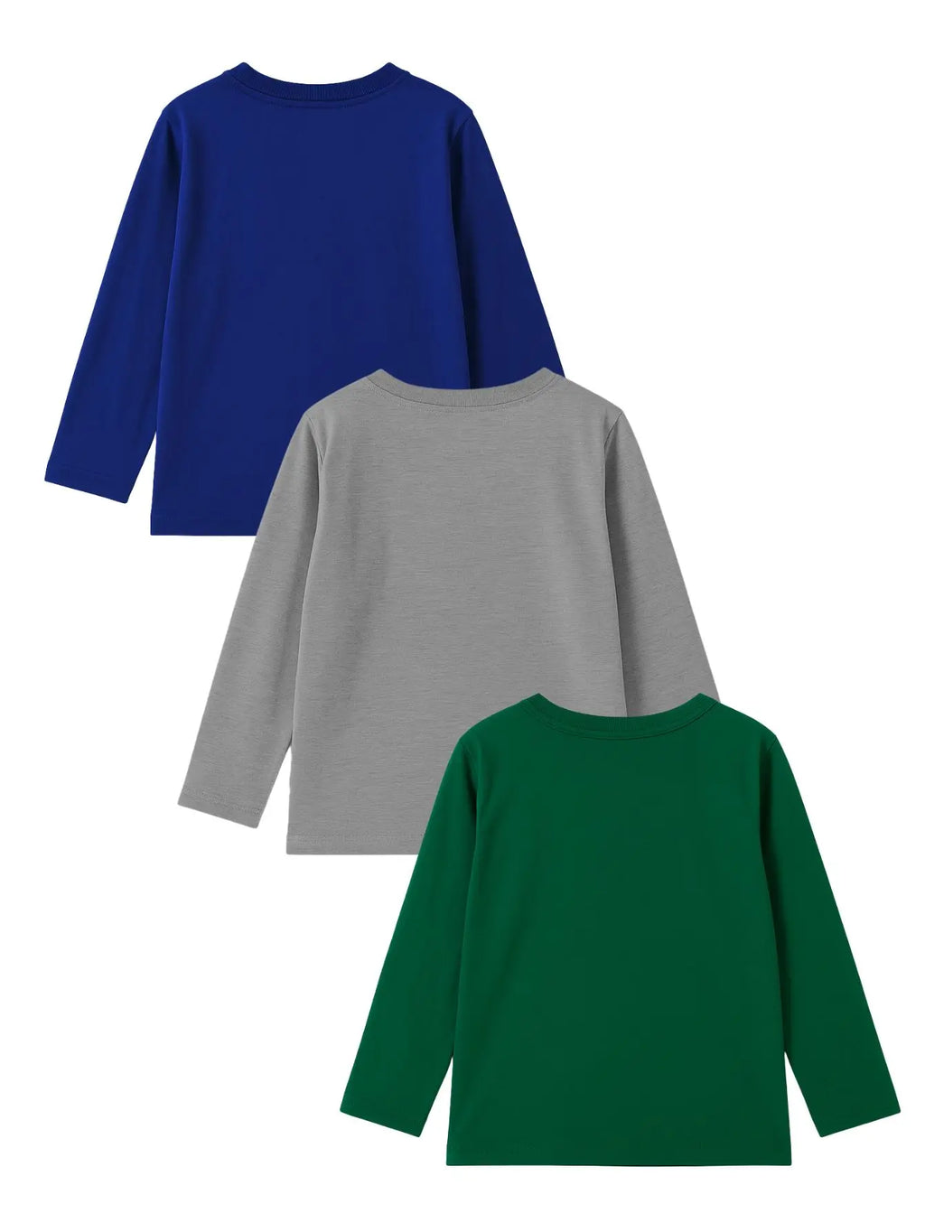 3-piece set of boys' long sleeved T-shirt with pure cotton round neck cartoon pattern for outdoor leisure autumn and winter
