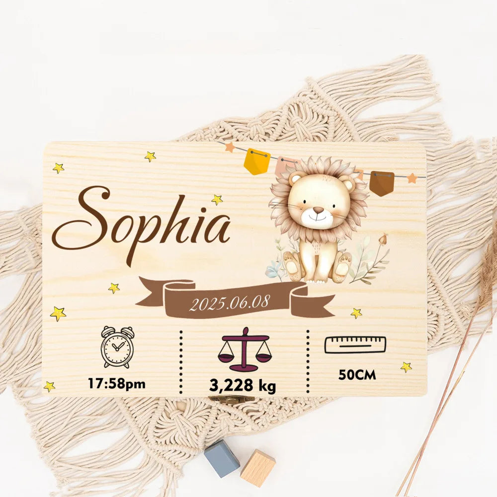 Personalized Baby Memory BWooden Keepsake Box Christening Gift for Boys and Girls Baby's First Keepsake Box Newborn Baby Gifts
