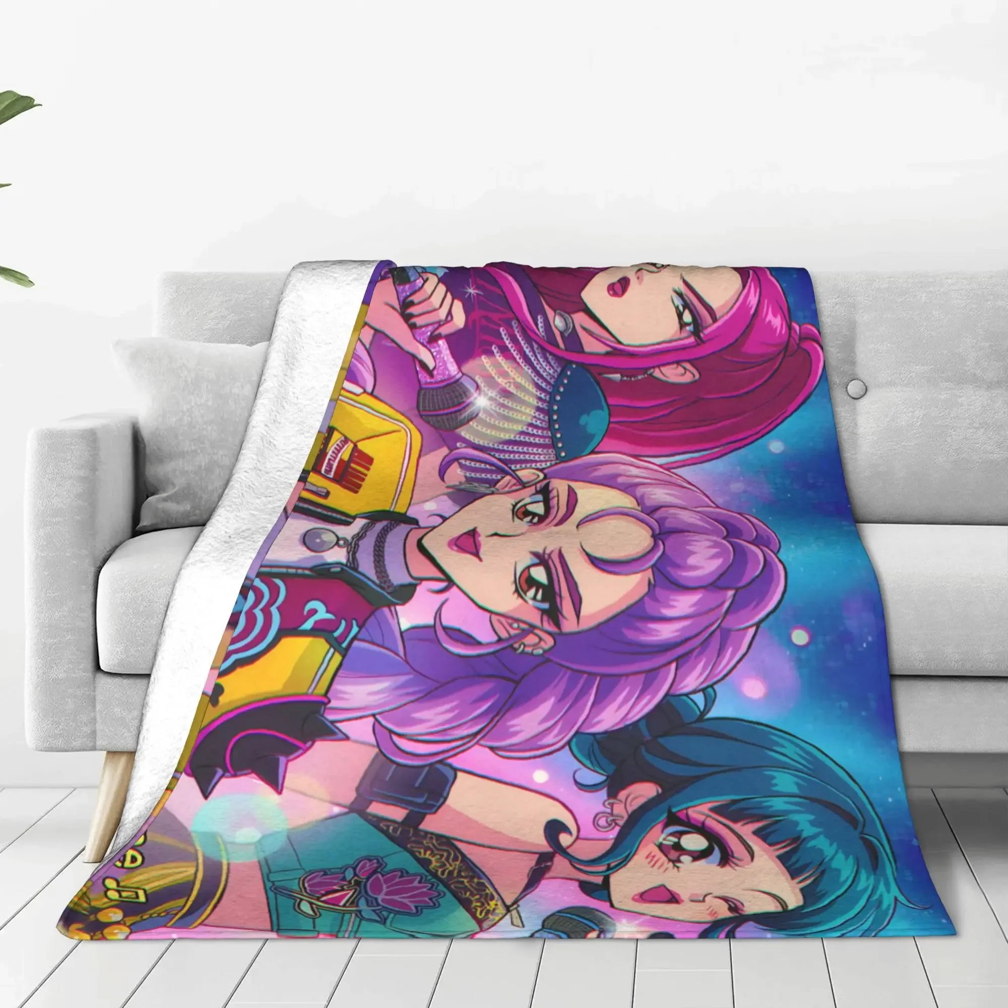 kpop Demon Hunters Huntrix & Saja Boys Blanket  Super Warm Comfortable Plush Throw Blanket Child Home Decor Flannel  Bed Cover