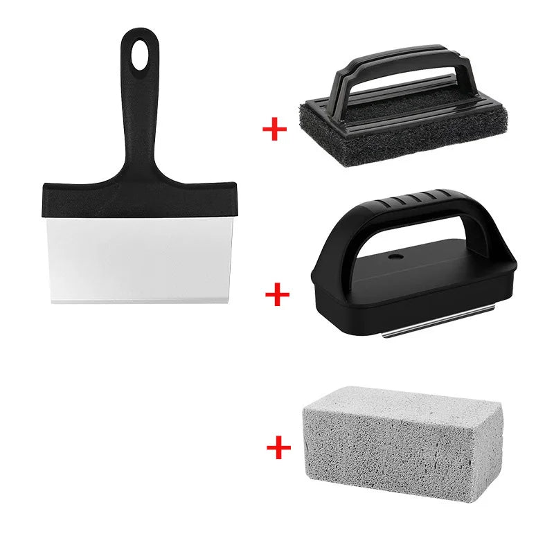 4Pcs/Sets Griddle Cleaning Kit for Blackstone with Griddle Flat Top Grill Accessories Cleaner Tools Set Scraper Scouring Pads