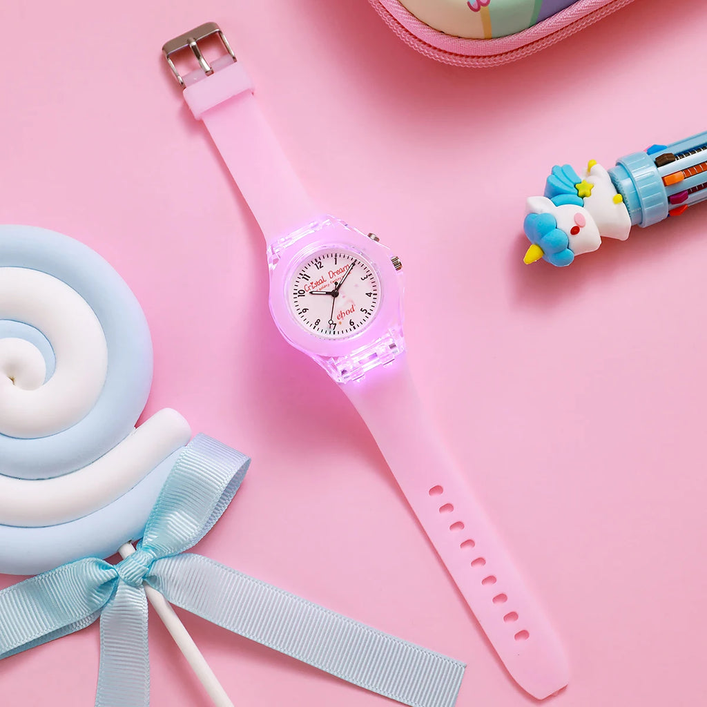 New Silicone Strap Luminous Watch Fashion Brilliant Quartz Watch for Christmas and Halloween Gifts