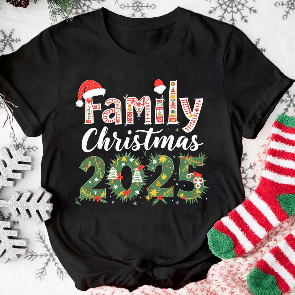 1pc Family Christmas 2025 Making Memories Together Shirts Dad Mom Kid Shirt Baby Romper Family Xmas Party Tops Outfits