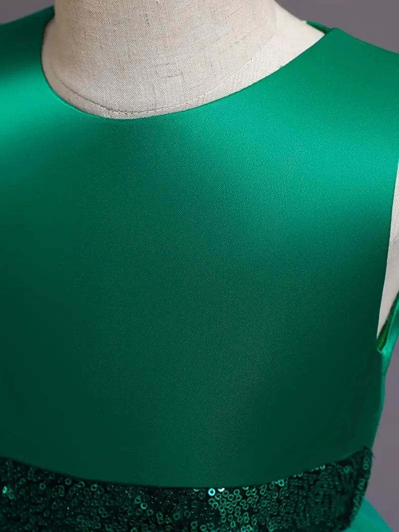 Girls Princess Dress Sleeveless Sequin Mesh Tutu Dress Performance Dress Wedding Flower Girls Dress For Evening Birthday #2038