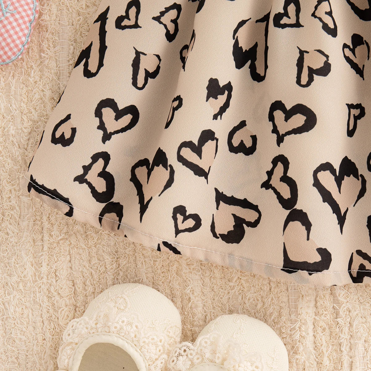 6-24 Months Summer New Sweet Bow Baby Girl Dress, Cute Leopard Print Children'S Clothes With Free Hat For Beach Parties