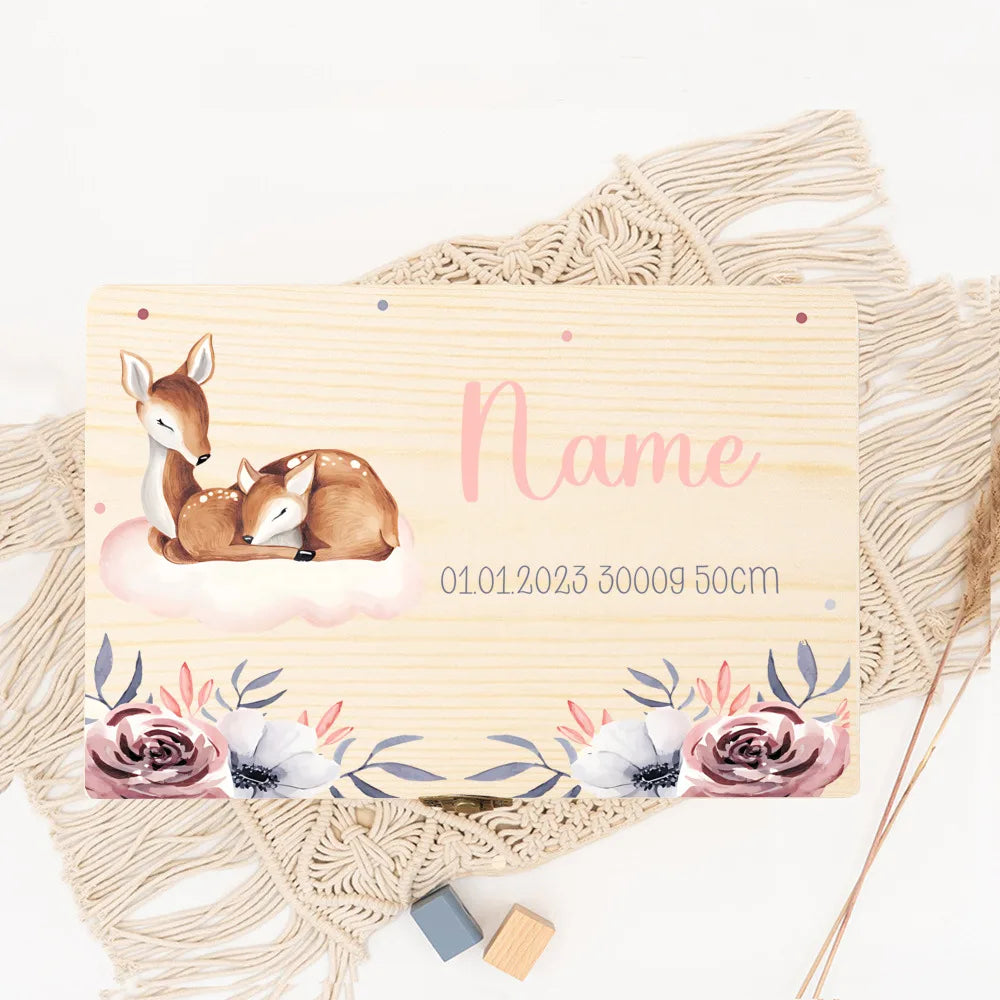 Personalized Baby Memory Box Baby Gift Birth Wooden Storage Memory Boxes Newborn Baptism Gifts Custom Infant Keepsake