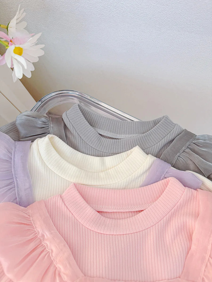 Sweet Bow Baby Girl Princess Dress, Spring And Autumn New Fake Two-Piece Long Sleeved Children'S Clothing For Babies Aged 0-3