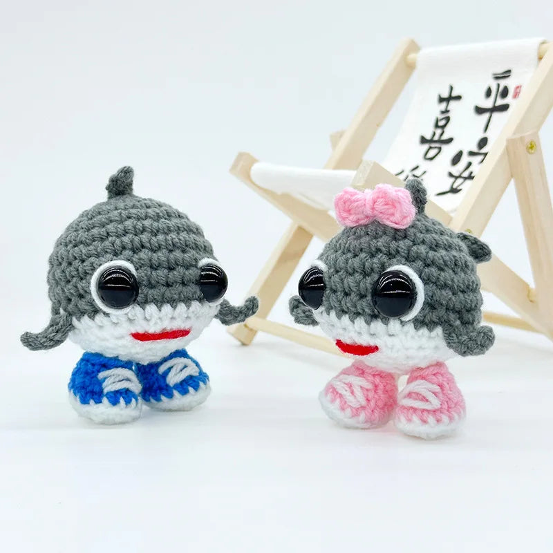 Funny Positive Crochet Shark Handicrafts Tungtungsahur Figure Desktop Decoration Articulated Tralalero Tralala Figure Ornament