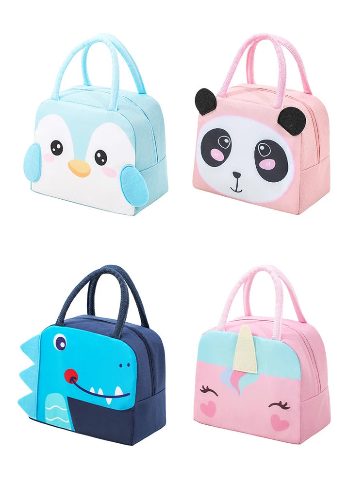 3D Three-Dimensional Bento Bag Cute Cartoon Bento Bag Lunch Bag Handbag Storage Insulation Bag Canvas Lunch Box Bag Ice Pack