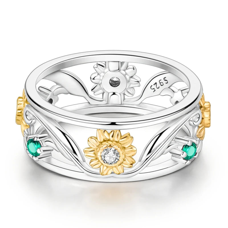 New Rings For Women 100% 925 Sterling Silver Star Moon Colorful Zircon Rings Fine Wedding Engagement Birthday Jewelry Gifts