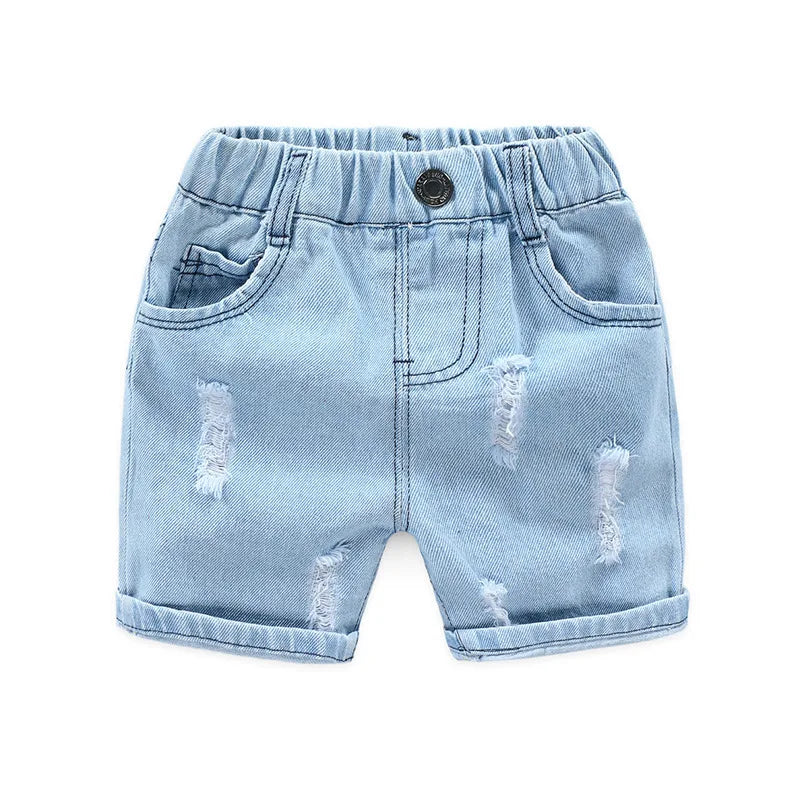 Summer Baby Boys Denim Shorts Fashion Hole Children Jeans South Korea Style Kids Casual Cowboy Shorts Child Beach Pants 2-7Years