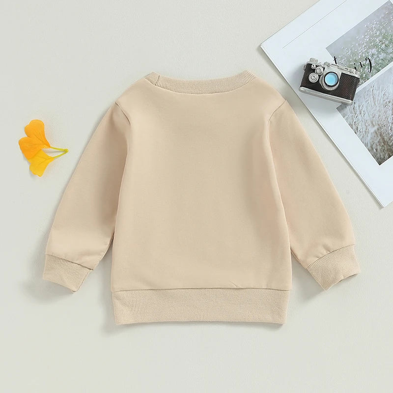Toddler Boy s Long Sleeve Sweatshirt with Letter Print Cute Pullover for Autumn Birthday Outfit for Baby Boy Trendy Tops for