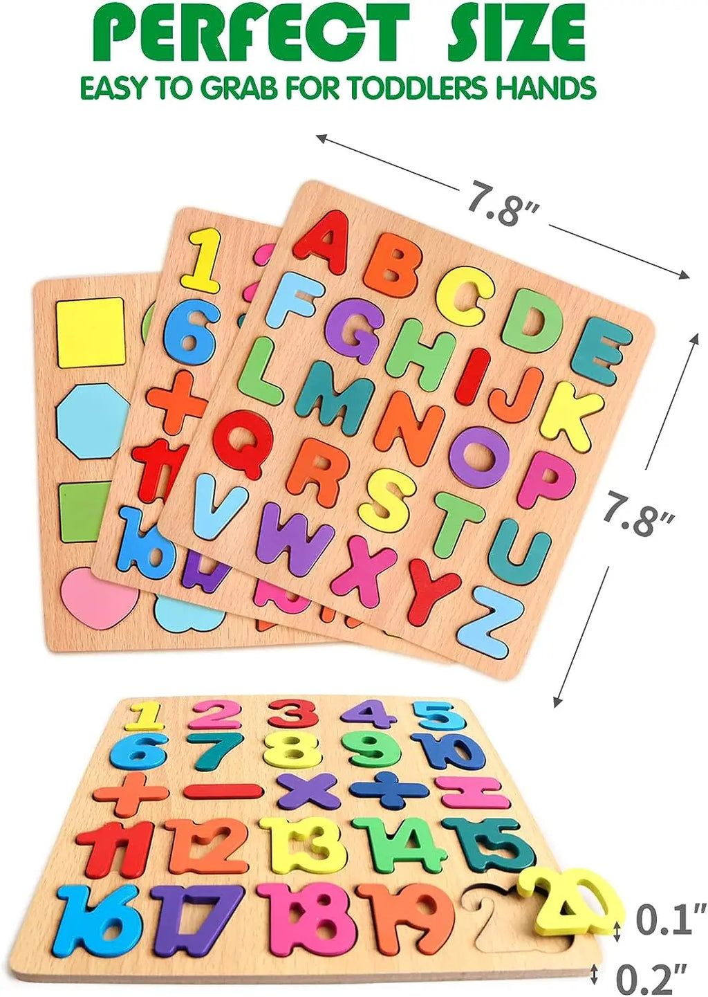 Wooden Puzzles Toys for Kids 3 Year Alphabet Numbers Children Montessori Educational Learning Toys abc Letters Preschool Gift