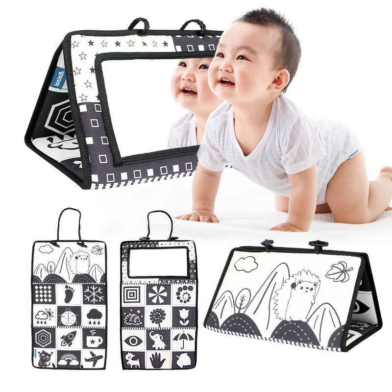 Baby Mirror Tummy Time Toys Black And White For Babies Montessori Development Crawl Toys Contrast Newborn Baby Activity Mirror