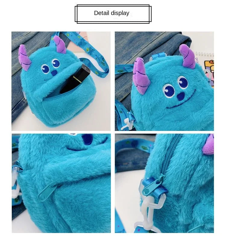 Disney Strawberry Bear 2025 New Girl Plush Backpack Cartoon Children Plush Messenger Bag Fashion Trend Girls Coin Purse