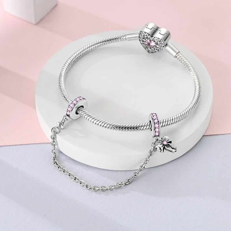 Hot Sale Charms Beads 925 Sterling Silver Pink Perfume Bottle Letter Luminous Firefly Tarot Card Beads Fit DIY Bracelets Jewelry